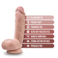 Dr Skin Plus 8in Thick Dildo W/ Squeezable Balls Vanilla