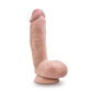 Dr Skin Plus 8in Thick Dildo W/ Squeezable Balls Vanilla