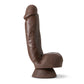 Dr Skin Plus 8in Thick Dildo W/ Squeezable Balls Chocolate