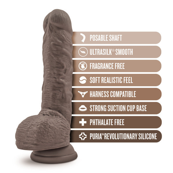 Dr Skin Dr Mason Consolador De 9 Pulgadas Con Succión Chocolate
