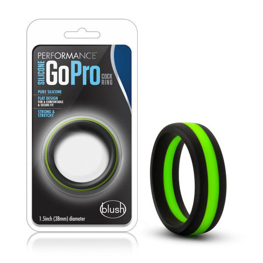 Performance Silicone Go Pro Cock Ring Negro/verde/negro