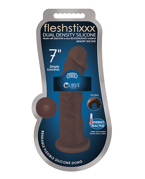 Fleshstixxx Consolador Silicona 7in Sin Bolas Chocolate