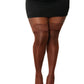 Sheer Thigh High W/ Stay Up Lace Top Espresso Q/s