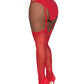 Pantyhose W/ Garters Red Q/s