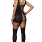 Lace Up Back Garter Dress Black Queen