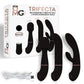 Vibrador Recargable Trifecta C/ 3 Cabezales Intercambiables Negro