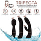 Vibrador Recargable Trifecta C/ 3 Cabezales Intercambiables Negro