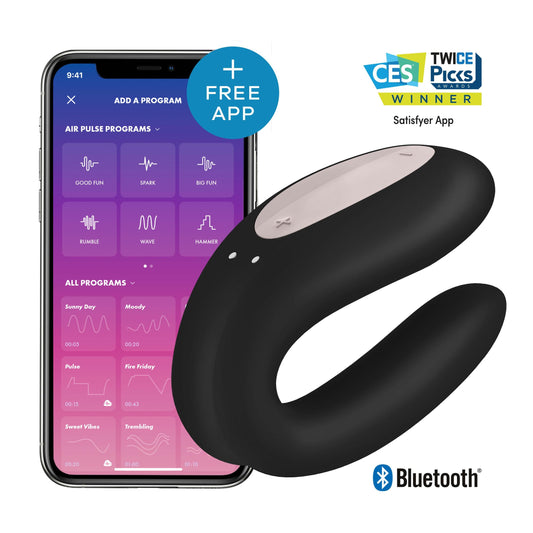 Satisfyer Double Joy Negro Con Aplicación