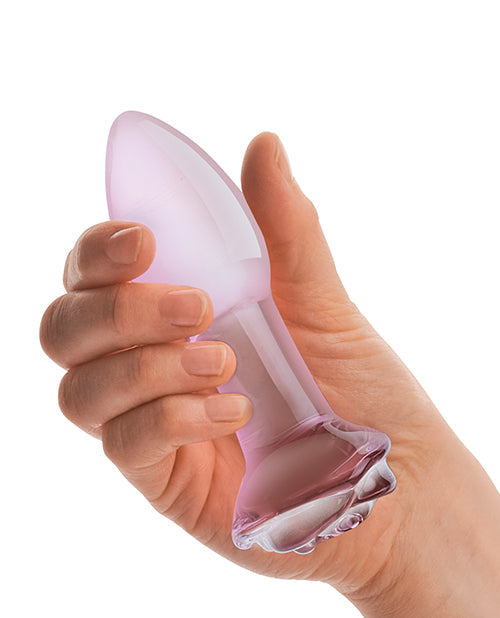 Rosy Bud Glass Butt Plug