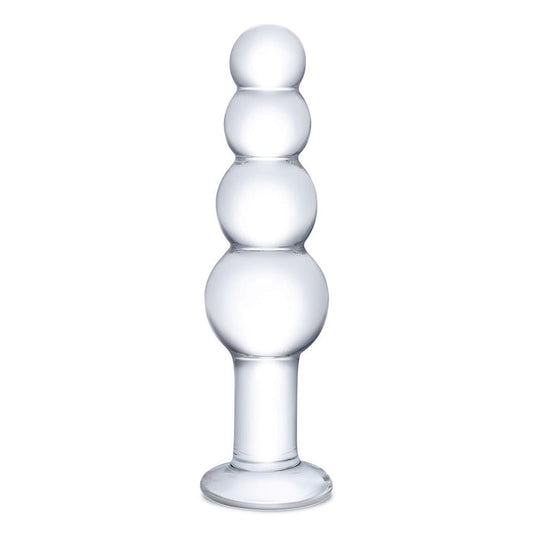 Crystaline Pleasure Glass Beaded Butt Plug