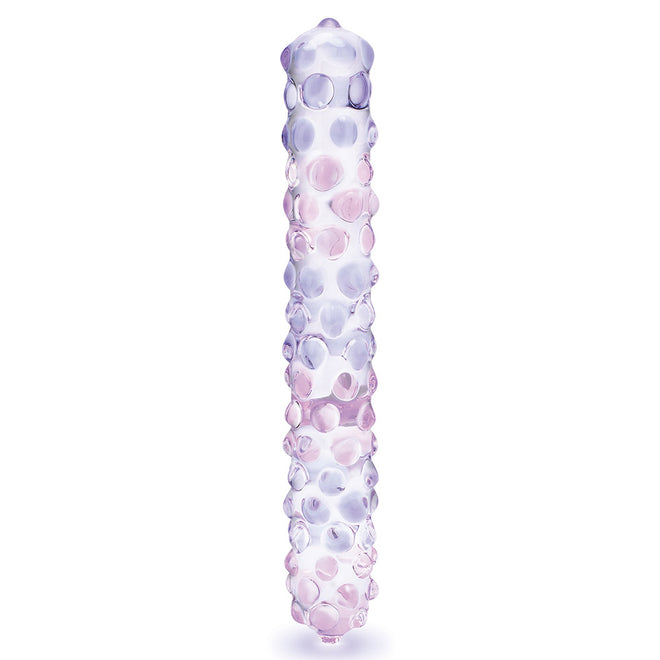 Glas 9 Consolador Nubby Rosa Púrpura "
