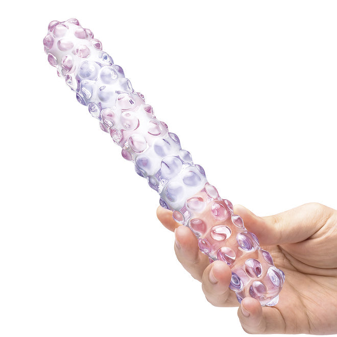 Glas 9 Consolador Nubby Rosa Púrpura "