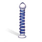 Glas Consolador de Vidrio Espiral Azul