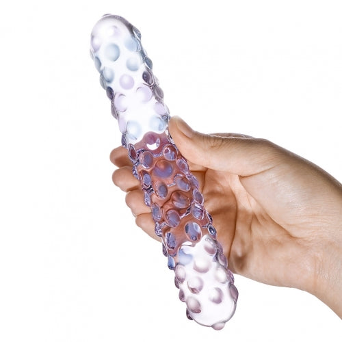 Consolador Nubby Glas Púrpura Rosa
