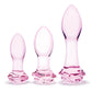 Thee Rosebud Butt Glass Plug Set