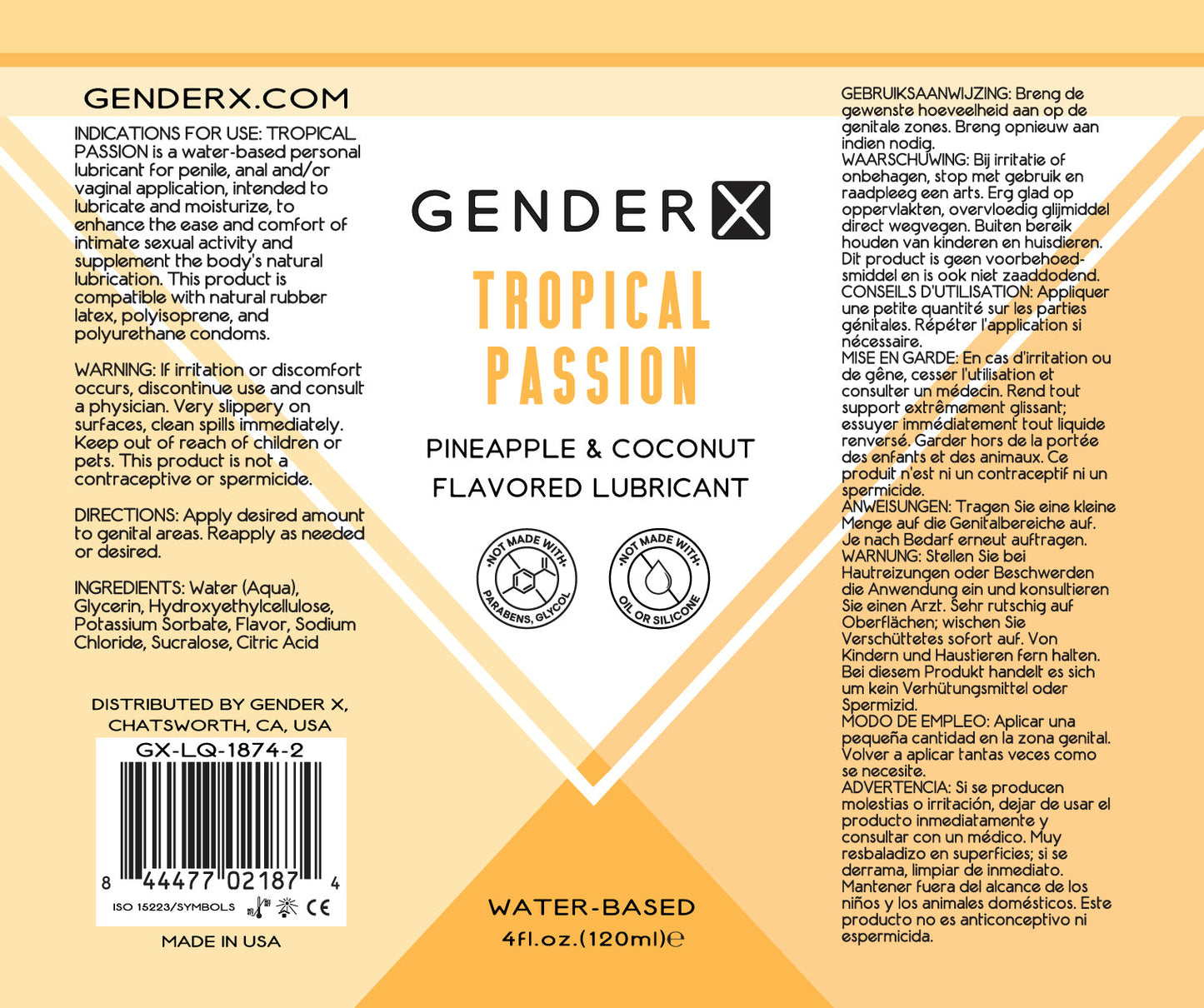 Gender X Tropical Passion Lube Flavored 4 Oz