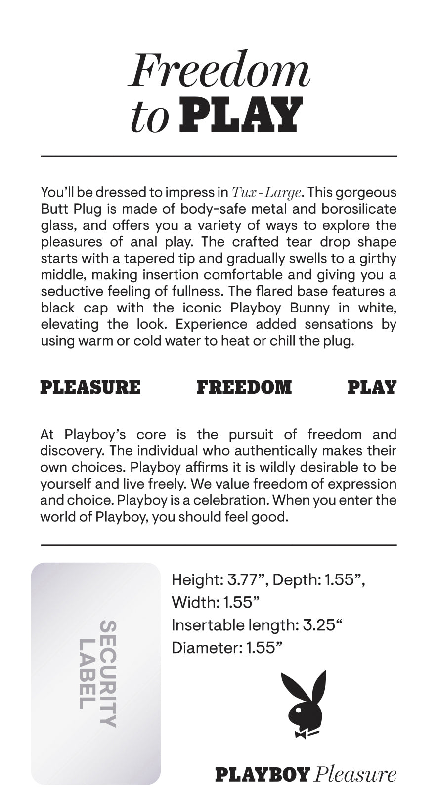 Playboy Butt Plug Large