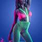 Glow Come Alive Juego de 3 piezas sin costuras verde neón y rosa O/s