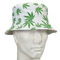 Gorro De Pescador Blanco Con Hojas Verdes