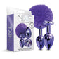 Nixie Juego de plug anal de metal Pom Pom &amp; Jewel Púrpura Metálico