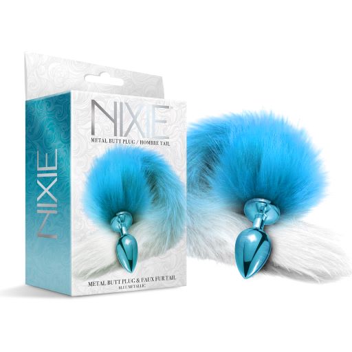 Thee Metallic Club Anal Plug w/ Tail Blue