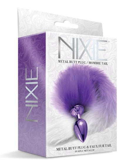 Thee Metallic Club Anal Plug w/ Tail Purple