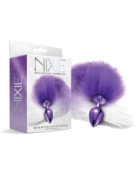 Thee Metallic Club Anal Plug w/ Tail Purple