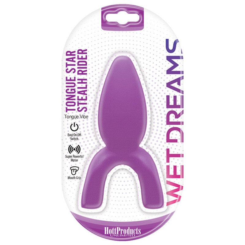 Tongue Star Stealth Rider Tongue Vibe con punta de placer contorneada, color morado