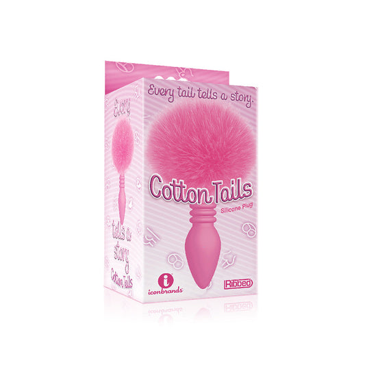 Cottontails Ribbed Bunny Tail Butt Plug Pink