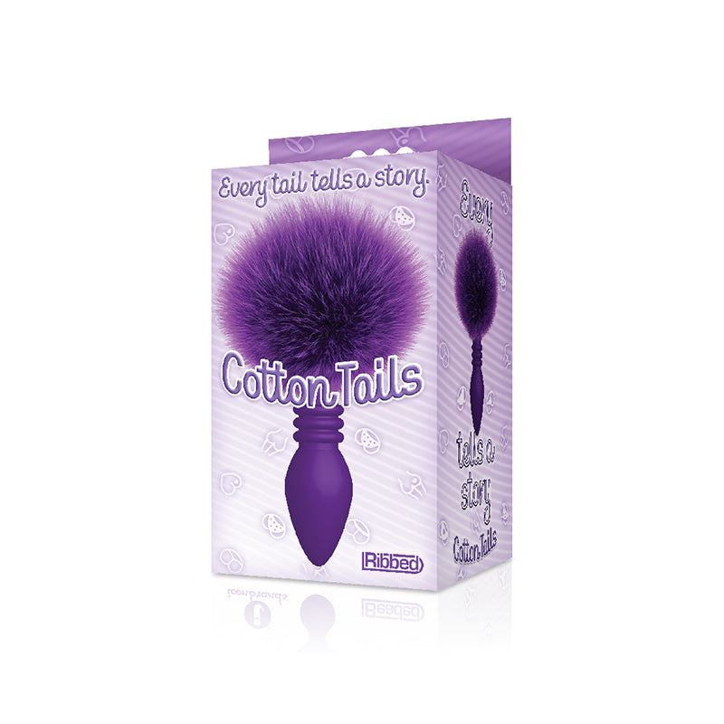 Cottontails Ribbed Bunny Tail Butt Plug Purple