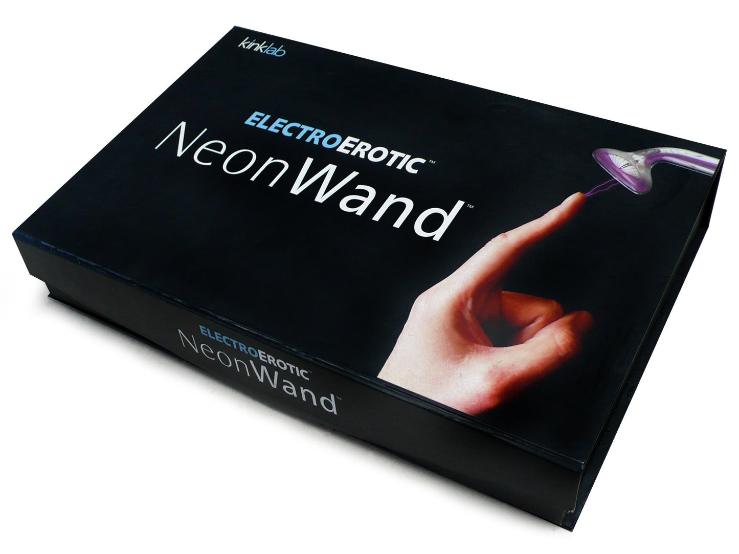 Kit Electrosex Varita Neón Mango Blanco Electrodo Rojo Enchufe Estadounidense