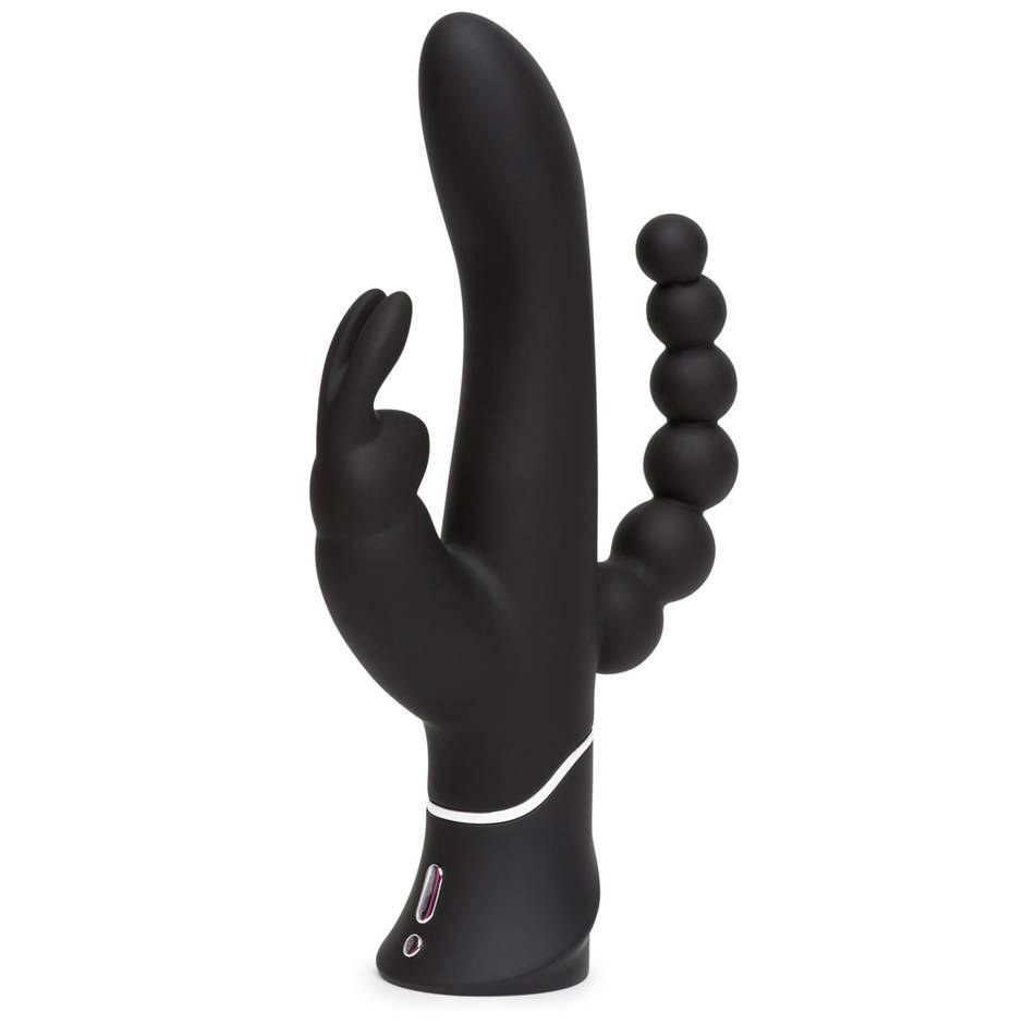 Happy Rabbit Conejo Recargable Triple Curva Negro