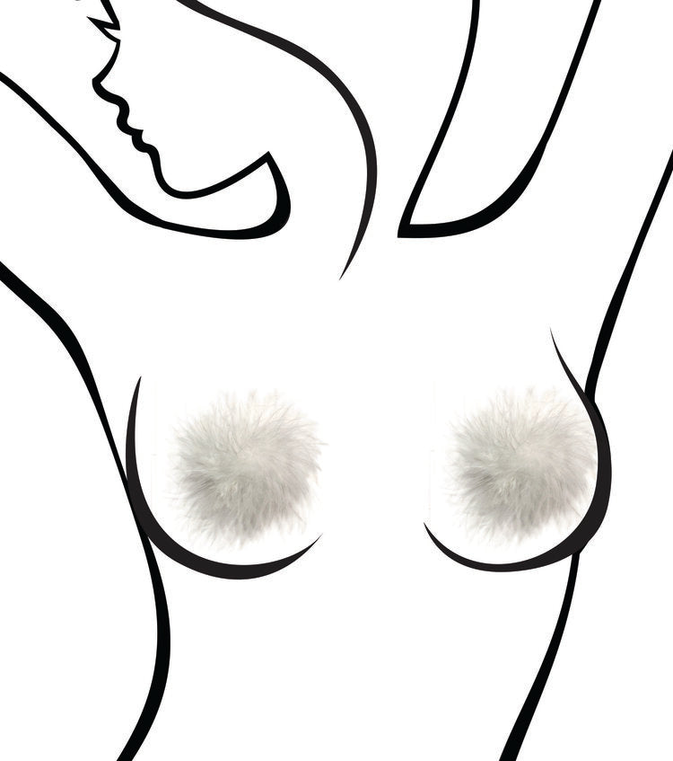 Cubrepezones de marabú blanco sexy af