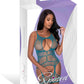 Seamless Merry Widow W/ Thigh Cuffs Teal O/s