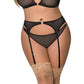 Sassy Bra Garter & Rouched Panty Black 2xl