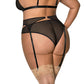Sassy Bra Garter & Rouched Panty Black 2xl