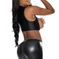 Liquid Onyx Open Vest & Leggings Black S/m