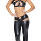 Liquid Onyx Halter Bra & Cutout Pants Black S/m