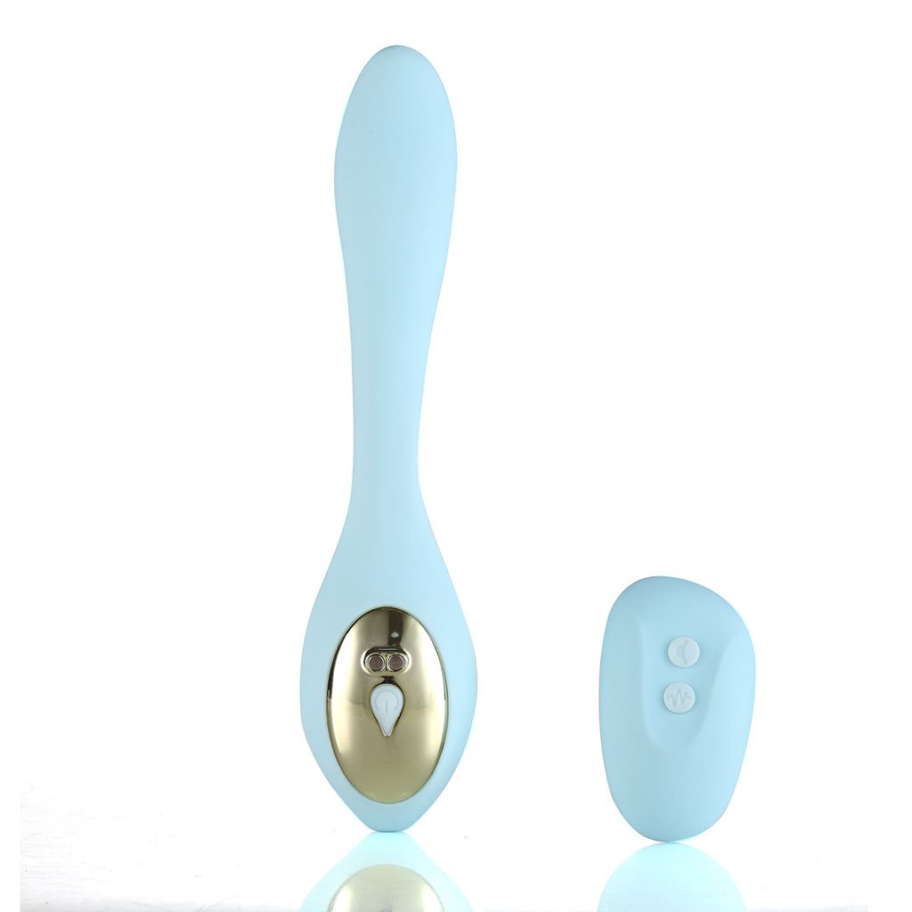 Vibrador doble flexible Harmonie Teal con control remoto