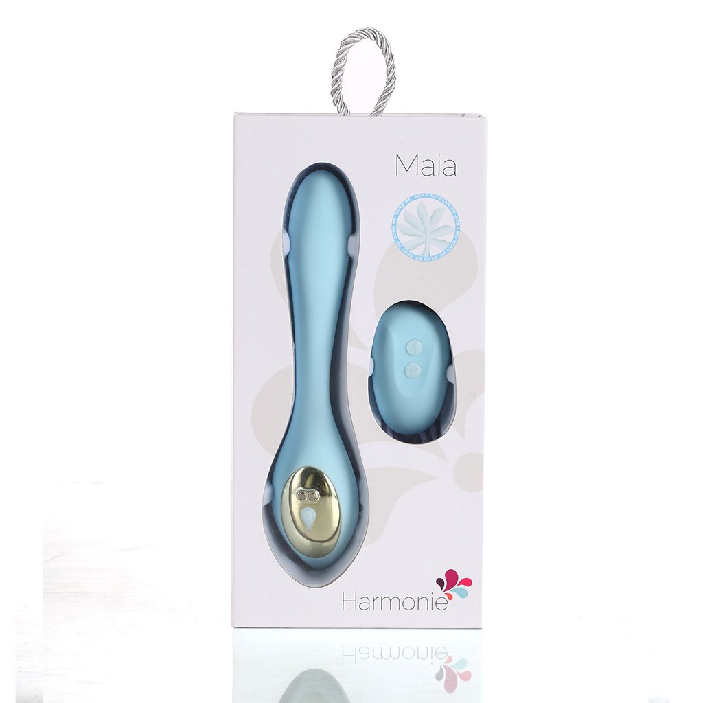 Vibrador doble flexible Harmonie Teal con control remoto