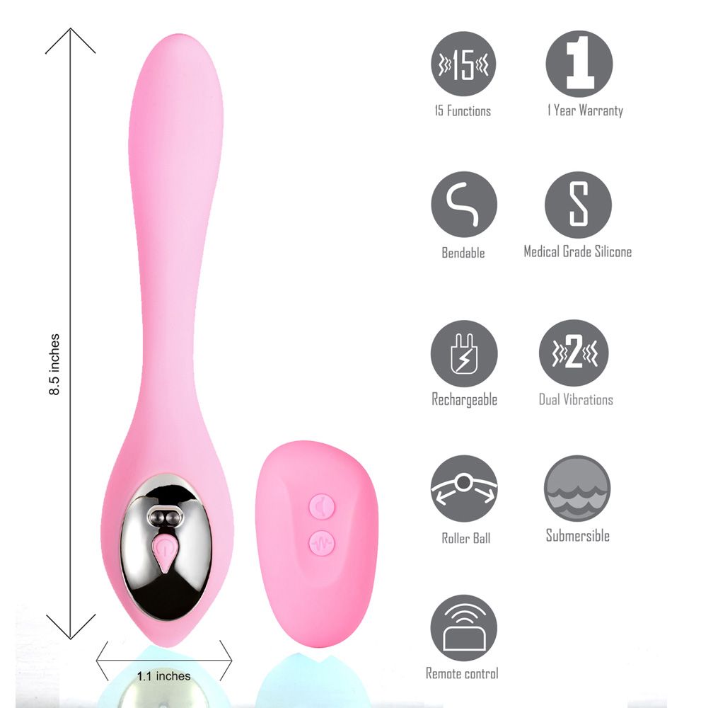 Vibrador Doble Flexible Harmonie Rosa Con Control Remoto