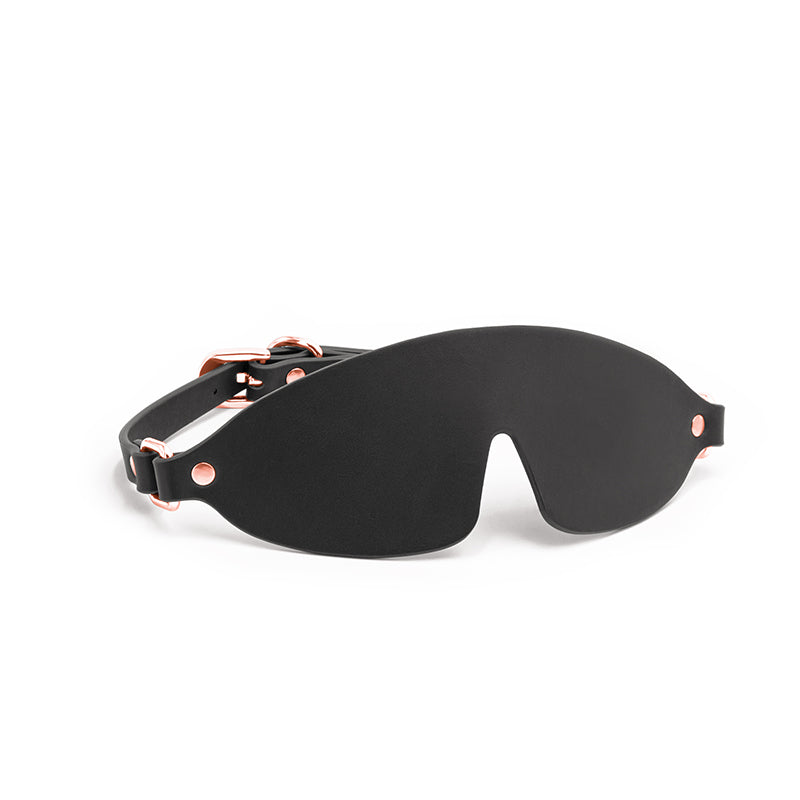 Midnight Noir Blindfold with Rose Gold Accents