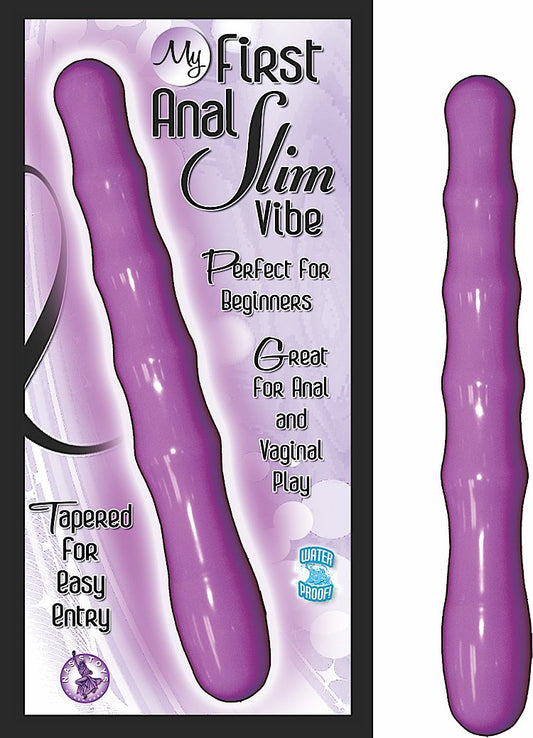 Vibrador anal delgado de pasión púrpura