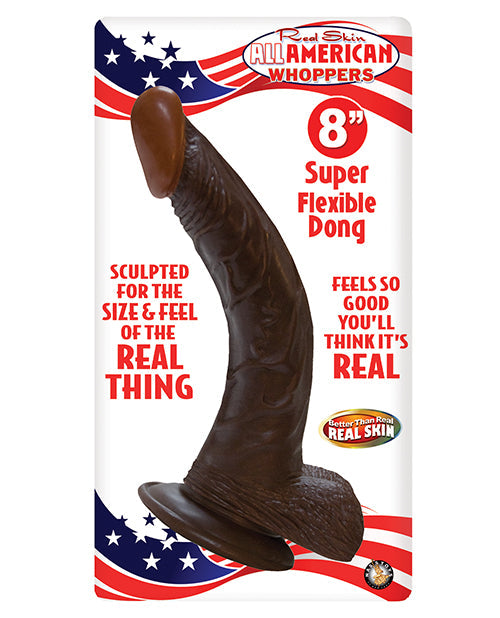 Afro American Whopper 8in W/balls Brown