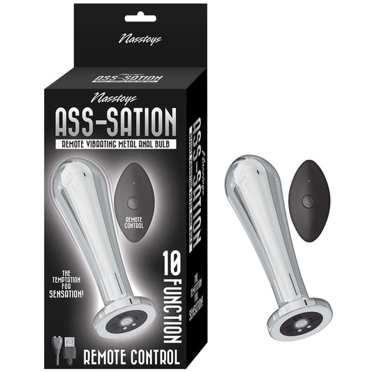 Ass-sation Remote Vibrador Metal Anal Bombilla Plata