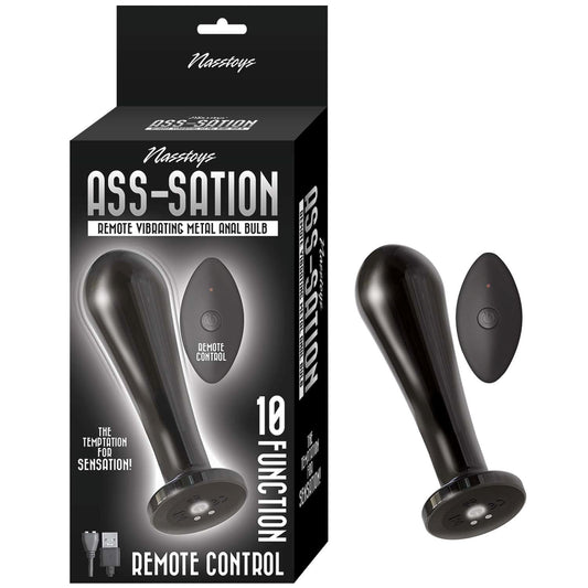 Ass-sation Remote Vibrador Metal Anal Bombilla Negro