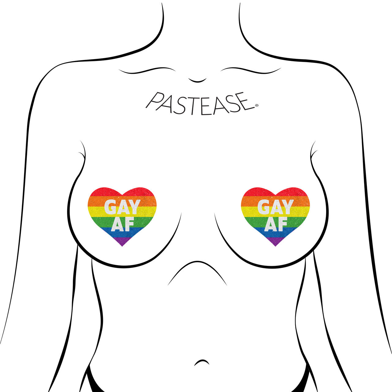 Pastease Glitter Rainbow Gay Af Corazones