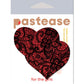 Pastease Corazón De Brillo Rojo Con Capa De Encaje Negro