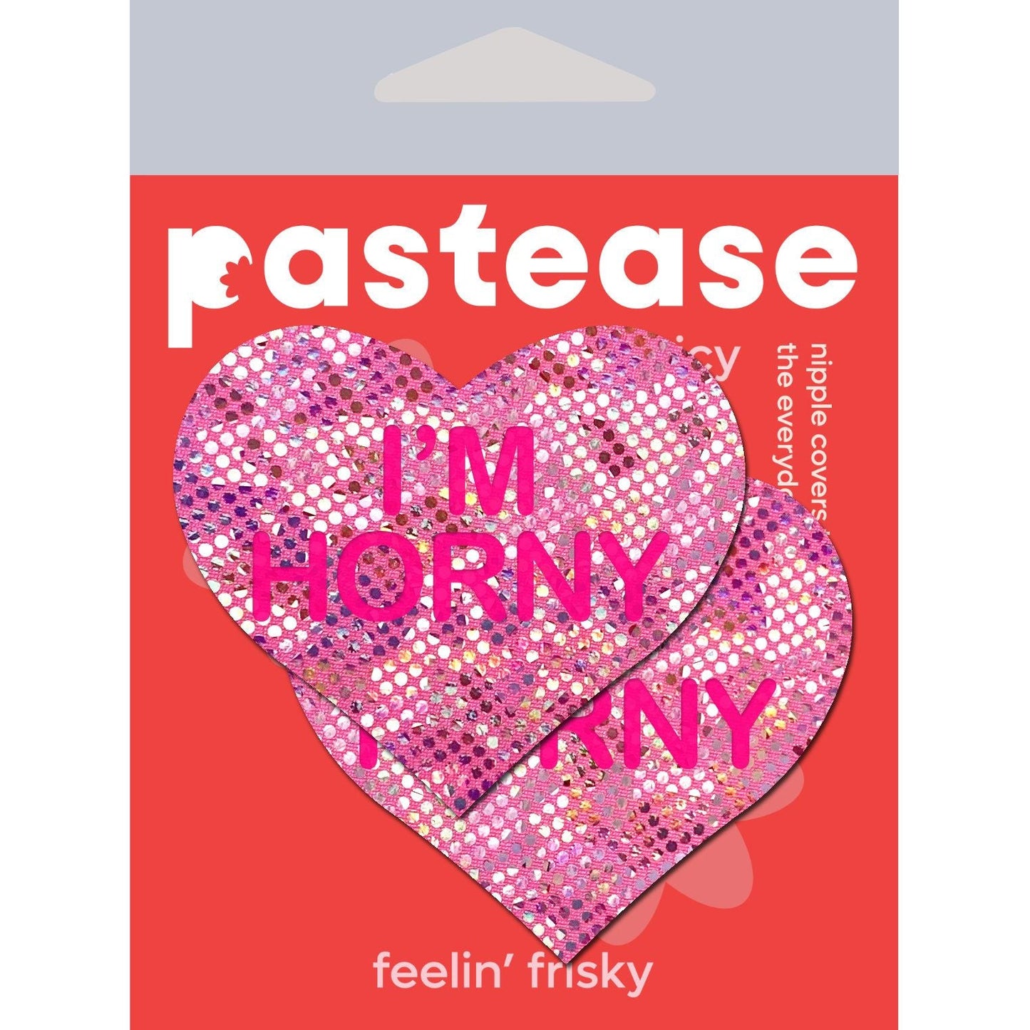Pastease Love Liquid Pink Heart I'm Horny Nipple Pasties