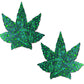 Pastease Indica Pot Leaf Crystal Green Weed Nipple Pasties
